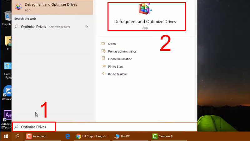 Mở Optimize Drives